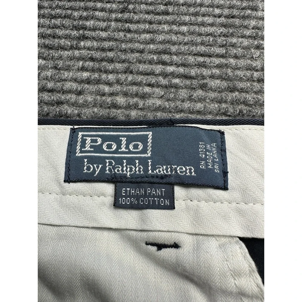 Polo Ralph Lauren Pants Mens 38x30* Blue Ethan Pant Chino Pleated Red Pony Twill